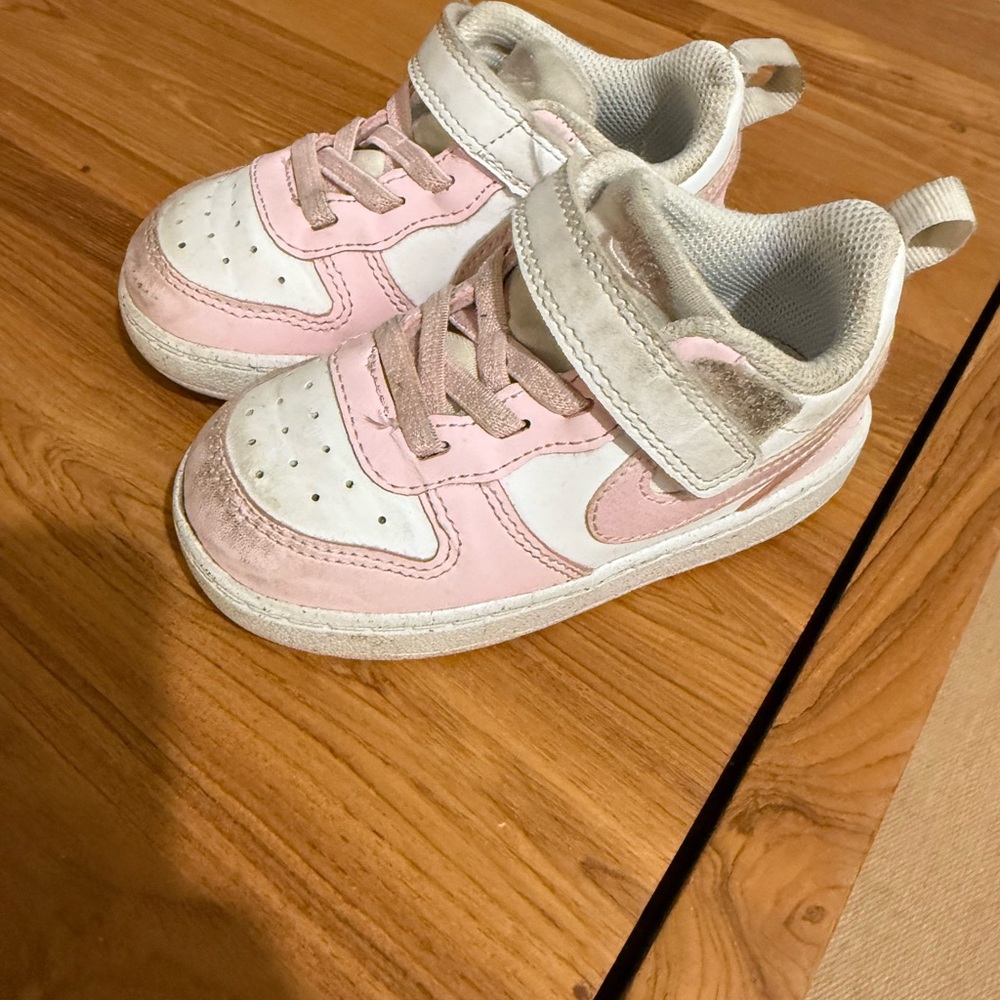 Nike Kids Pink and White Sneakers